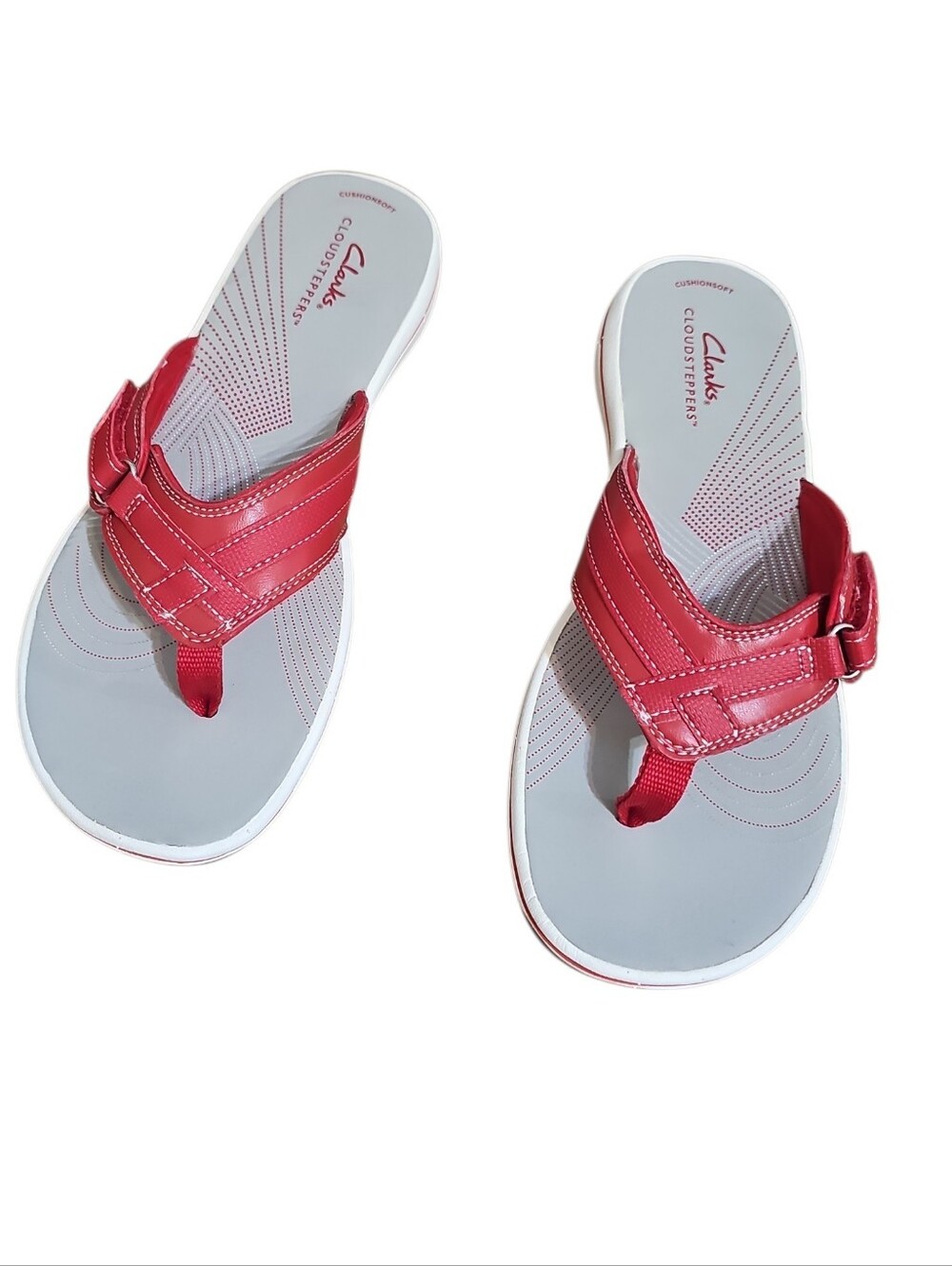 Clarks Red Thong Sandals